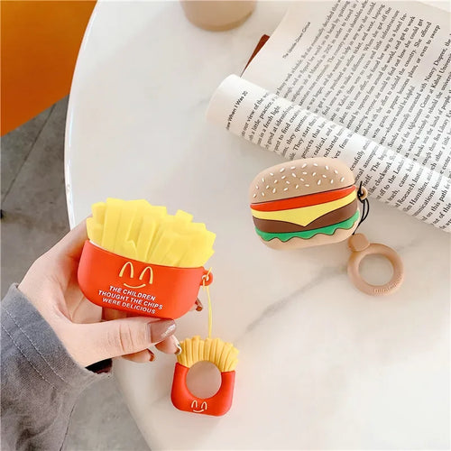 Hamburger Chips AirPods Hülle Spaß