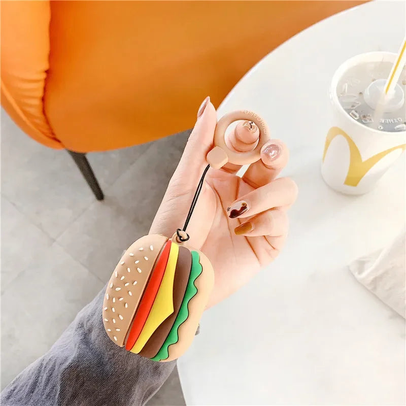 Hamburger Chips AirPods Hülle Spaß