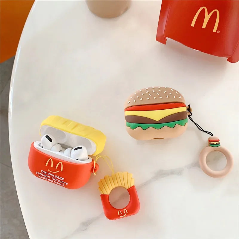 Hamburger Chips AirPods Hülle Spaß